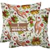 SoNiT home decor SONIT - Copri Cuscini Natalizi per Divano - Set 2 Federe Cuscini Divano 40x40 Natale Made in Italy - Renna