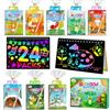ZMLM Scratch Art Bambini Set of Scratch Books + Stencil + Penne in Legno - Pensierini Gadget Compleanno Bambini - Regalini Fine Festa Compleanno per Alunni 3-12 Anni (24 Natura)