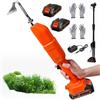 Generic Zappa e Diserbatore Elettrico, Fresa da Giardino Senza Fili con 1/2 Batterie & Asta Lunga, Mini Zappa Elettrica per Scavare, Diserbare e Ammorbidire Il Terreno, 2 Paia di GU with Pole + Two Batteries