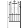 vidaXL Cancello con Punta a Lancia KAMPEN 103 x 175 cm Acciaio Grigio, Porta da Giardino e terrazzo, barriera di Sicurezza all'aperto, Ingresso Patio, Fascino Rustico