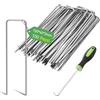 Graxury 100 Pezzi 15cm Ø 3mm Spilli per Giardino Resistenti - Chiodi in Acciaio Zincato per Fissare Paletti per Ancorare Tessuto Antierba, Reti e Tubi con 1 Uncino a Punta