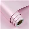 FunStick 40CMX6M Carta da Parati Effetto Metallo Rosa Chiaro Pellicola Adesiva per Tavolo Cucina Carta Adesiva per Piano di Lavoro Armadio Lavastoviglie Acciaio Inox Rosa Adesivi Muro Paraschizzi