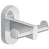 GEDY G-Febo Appendiabiti da parete doppio cromo, Misure: 7X8,5X7 CM & 0,178 KG, Appendi accappatoio bagno in acciaio inox e Cromall®, Fissabile con colla, Design R&S Gedy, 2 anni di garanzia