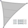 VOUNOT® Vela Ombreggiante Impermeabile Triangolare 5x5x5m, Tenda da Sole Esterno in Polyester con Kit di Fissaggio, Protezione UV 95%, Vele Ombreggianti per Giardino, Balcone, Terrazza, Grigio Chiaro