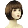 Yuannee Dritto Breve Charming Bob con Bangs,11 Inch Parrucca Sintetica Frange Corto Marrone per Ragazze Parrucche con Frangia Liscia per Donne per Uso Quotidiano