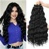 MLETULIPS Extensioni per capelli con ricci e onde all'uncinetto | Ocean Wave - Trecce di capelli sintetici all'uncinetto, morbidi, stile bohémien, ricci all'uncinetto, da donna (1B#, 56 cm