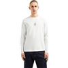 Armani Exchange T-Shirt a Maniche Lunghe da Uomo con Logo Ricamato, Bianco Sporco, XL