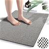 godehone Tappetini da doccia antiscivolo senza ventose, 60 x 87 cm, tappetino da bagno per superficie ruvida della vasca, tappetini in luffa per doccia e bagno, asciugatura rapida, grigio