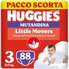 Huggies Little Movers Pannolini Mutandina Taglia 3 (6-11 Kg), Ultra assorbente, Protezione completa, 88 Pz
