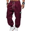 OLIPHEE Pantaloni Cargo Uomo con Tasche e Coulisse Elastico in Vita Casual Pantaloni Pile Uomo Invernali Sportiva Jogging Fitness Tuta Ginnastica Outdoor Sweatpants Men Autunno Grigio Chiaro M