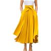 semen Gonna lunga da donna, a vita alta, elegante, con gonna lunga, tinta unita, Giallo, 38