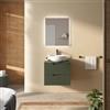 DEGHI Mobile bagno sospeso 60 cm 2 cassetti verde cemento cannettato con top - Codix