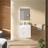 DEGHI Mobile bagno sospeso 60 cm 2 cassetti bianco opaco cannettato con lavabo alto - Codix