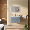 DEGHI Mobile bagno sospeso 80 cm 2 cassetti carta da zucchero cannettato con lavabo - Codix