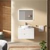 DEGHI Mobile bagno sospeso 80 cm 2 cassetti bianco opaco cannettato con top - Codix