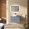 DEGHI Mobile bagno sospeso 80 cm 2 cassetti carta da zucchero cannettato con top - Codix