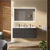 DEGHI Mobile bagno sospeso 120 cm 4 cassetti antracite cannettato con lavabo - Codix