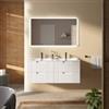 DEGHI Mobile bagno sospeso 120 cm 4 cassetti bianco opaco cannettato con lavabo - Codix