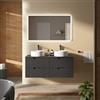 DEGHI Mobile bagno sospeso 120 cm 4 cassetti antracite cannettato con top - Codix