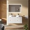 DEGHI Mobile bagno sospeso 120 cm 4 cassetti bianco opaco cannettato con top - Codix