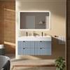 DEGHI Mobile bagno sospeso 120 cm 4 cassetti carta da zucchero cannettato con lavabo alto doppia vasca - Codix