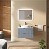 DEGHI Mobile bagno sospeso 80 cm 2 cassetti carta da zucchero cannettato con top in solid surface - Codix