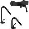 JACUZZI - RUBINETTERIA Set miscelatori lavabo + bidet + doccia esterno nero opaco Lumos di Jacuzzi - Rubinetteria