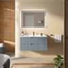 DEGHI Mobile bagno sospeso 100 cm 2 cassetti carta da zucchero cannettato con lavabo - Codix