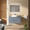 DEGHI Mobile bagno sospeso 100 cm 2 cassetti carta da zucchero cannettato con top - Codix