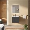 DEGHI Mobile bagno sospeso 60 cm 2 cassetti antracite cannettato con lavabo - Codix