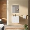 DEGHI Mobile bagno sospeso 60 cm 2 cassetti bianco opaco cannettato con lavabo - Codix