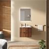 DEGHI Mobile bagno sospeso 60 cm 2 cassetti rovere deciso cannettato con lavabo - Codix