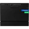 GEDTECH - Lavastoviglie Tavolo Top GLV6T47BL - 6 posate - 47 dB - Partenza ritardata - Nero