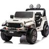 GIODICART Jeep Wrangler Rubicon Auto Elettrica, Licenza Ufficiale, Telecomando e Luci LED, Bianco