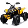 GIODICART Can-Am Quad Renegade ATV Elettrico, Licenza Ufficiale con Sospensioni e Luci LED, Giallo