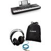 AKAI Professional Alesis Recital Pro + SRP100 - Pianoforte Digitale 88 Tasti Pesati, Pianola con Casse Integrate e Lezioni Online + Cuffie da Studio Monitor Professionali