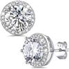 Bestyle Orecchini Donna Punto Luce 2 Carati, Ipoallergenici con Punta in Argento 925, Pietre Portafortuna Rotonde per i 12 Mesi Brillante Bianco Diamante, Regalo per Donna
