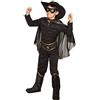Boland - Costume Bandito per bambino, per ragazzi, cappello, maschera per occhi, mantello, costume intero, cintura, copristivali, travestimento, set di costumi, Zorro, festa in maschera, carnevale