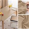AdTemp Copritavolo da Tavolo in Ecopelle con Bordo Elastico, Tovaglia Pelle Rettangolare Impermeabile Antimacchia Antiscivolo, Tappetino Protezione per Tavolo da Esterno, Patio, Cucina, Pranzo(90x120cm,Khaki