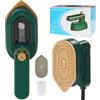 SuLiao Mini ferro, 2 in 1, orientabile a 180°, pieghevole, portatile, per abbigliamento, ferro da stiro, piastra a vapore per famiglia, hotel, viaggi di lavoro, college (verde)