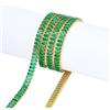 PH PandaHall 1m Catena di Strass di Cristallo Verde Catena di Cubic Zirconia, 7mm Passamaneria di Cristallo per Cucire Vestiti Cappelli Borse Decorazioni e Creazione di Gioielli