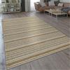 Paco Home Moderno tappeto dal tessuto piatto con design orientale rustico a righe dal motivo intessuto in beige, Dimensione:80x150 cm