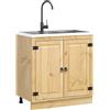 vidaXL Armadietto SKI Marrone Miele 80 x 46 x 81 cm Pino massello, Soggiorno, mobile rettangolare, soluzioni moderne di stoccaggio, design in legno di pino, buffet funzionale, organizer elegante