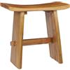 vidaXL Sgabello da Bagno Stile Rustico Robusto Comodo Elegante Seduta Poggiapiedi Supporto Doccia Marrone Semi Lucido Legno Massello di Teak