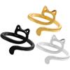 WRITWAA Anelli all Uncinetto in Lega di Zinco 3 Pezzi Design Delicato a Forma di Orecchie di Gatto, Accessori Facili da Portare per Lavori a Maglia e Quilting