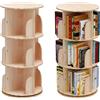 PTUWODS Libreria girevole a 360 gradi, scaffale portaoggetti per bambini e adulti, scaffale multifunzionale in legno massiccio (46 x 98 cm)