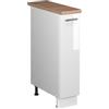 Vicco Armadio cucina dispensa alto Fame-Line, Bianco lucido/Bianco, 20 cm, PL Rovere, per la combinazione con altri moduli della serie Fame-Line