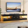 Bestier Mobile TV per TV da 75 pollici,moderno mobile TV laccato lucido,centro di intrattenimento a LED con ampio cassetto,consolle TV per soggiorno e camera da letto(nero)
