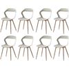 GrandCA HOME Set di 8 Sedie da Pranzo o Sedia da Ufficio con Gambe in Metallo, Sedie da Cucina per Soggiorno, Sala da Pranzo, Sala Riunioni,Beige+Rovere