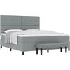 vidaXL Letto a molle con testiera Grigio chiaro 180 x 200 cm Tessuto | Questo tessuto grigio chiaro dà un tocco moderno alla tua camera da letto,
